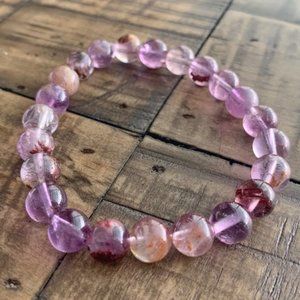 8mm Purple Quartz Chakra Stretch Bracelet